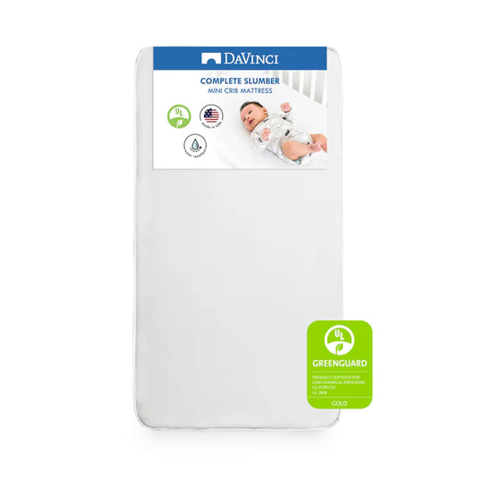 Complete Slumber Waterproof Mini Crib Mattress | Firm support | GREENGUARD Gold Certified | Lightweight | Waterproof