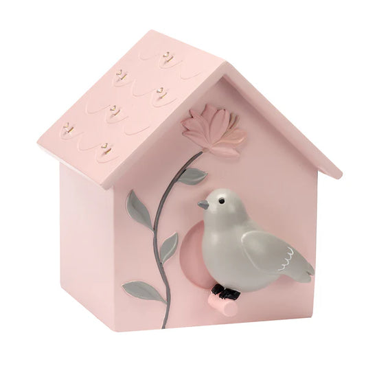 Petals Pink/Gray Birdhouse Table Top Night Light LED Lamp