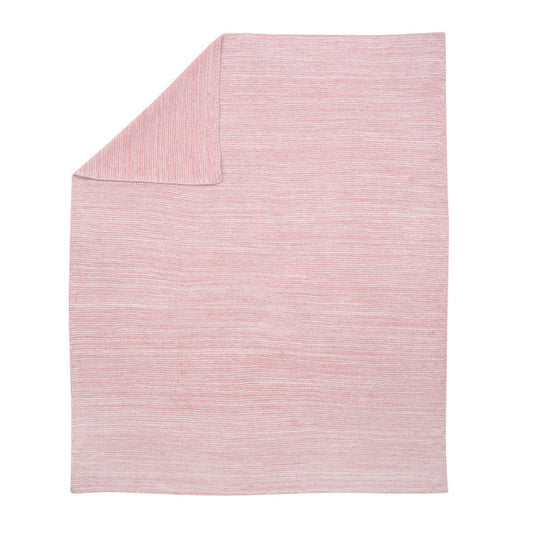 Signature Pink/White 100% Cotton Marl Textured Knit Baby Blanket