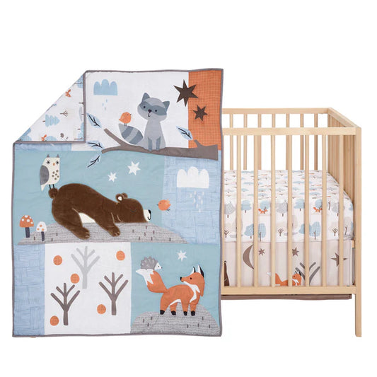 Sleepytime Bear Woodland 3-Pc Baby Nursery Crib Bedding Set