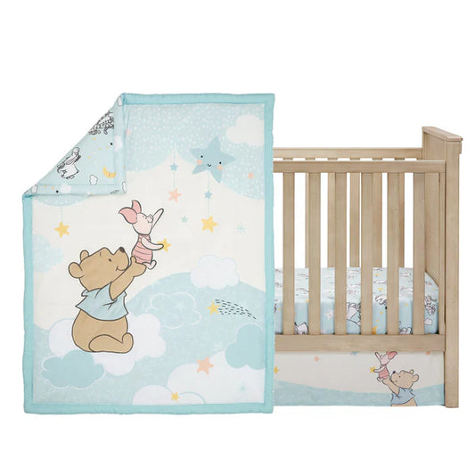 Disney Baby Starlight Pooh 3-Piece Blue Nursery Crib Bedding Set