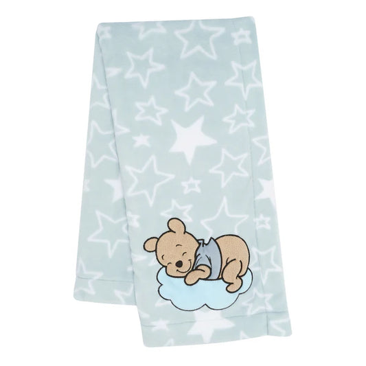 Disney Baby Starlight Pooh Blue/White Soft Fleece Baby Blanket