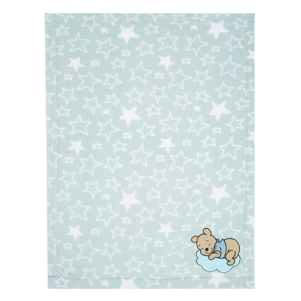 Disney Baby Starlight Pooh Blue/White Soft Fleece Baby Blanket