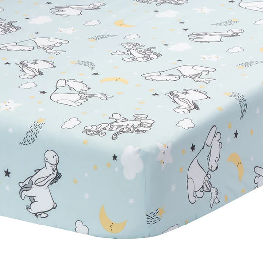 Disney Baby Starlight Pooh Infant Fitted Crib Sheet - Blue