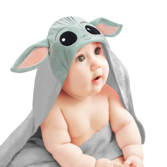 Star Wars The Child/Baby Yoda/Grogu Gray Hooded Baby Bath Towel