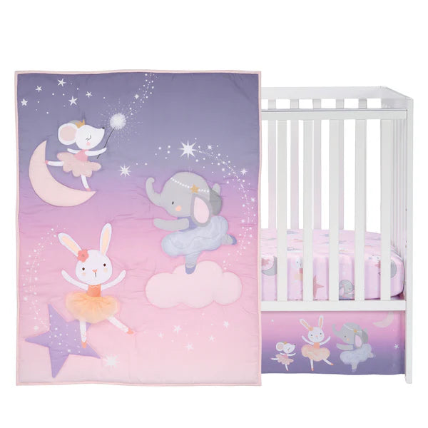 Tiny Dancer 3-Piece Ballet Baby Crib Bedding Set - Elephant