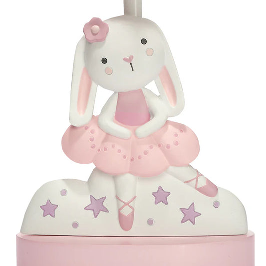 Tiny Dancer Bunny & Stars Pink Nursery Lamp with Shade & Bulb