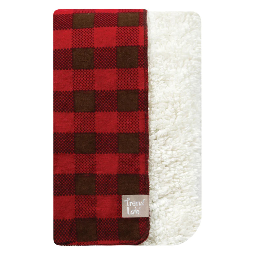 Northwoods Buffalo Check Flannel & Faux Shearling Blanket