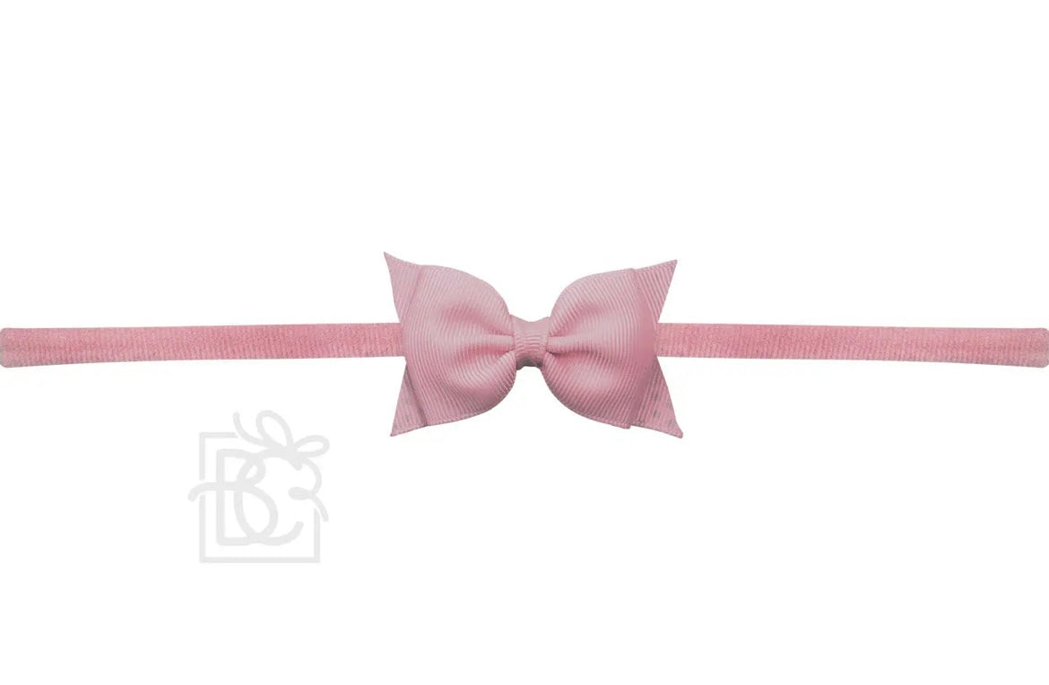 Pantyhose Headband W/ 2.5" Flat Sophia Bow- 1/4” Band