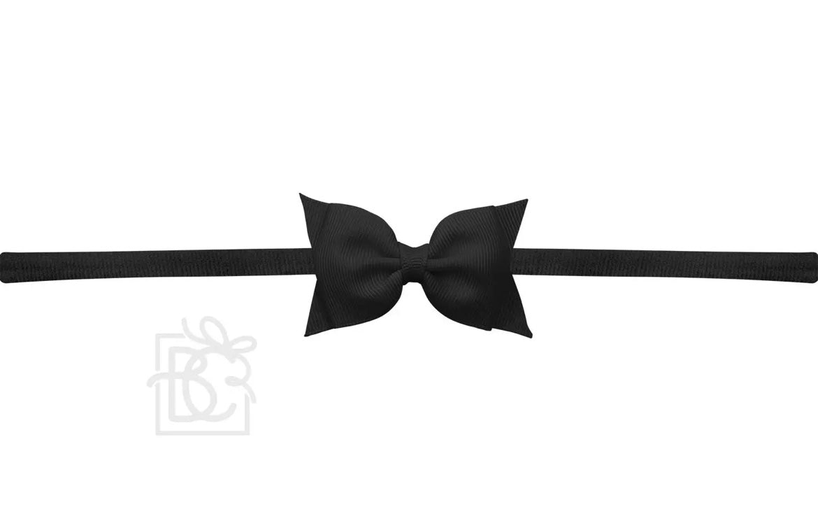 Pantyhose Headband W/ 2.5" Flat Sophia Bow- 1/4” Band