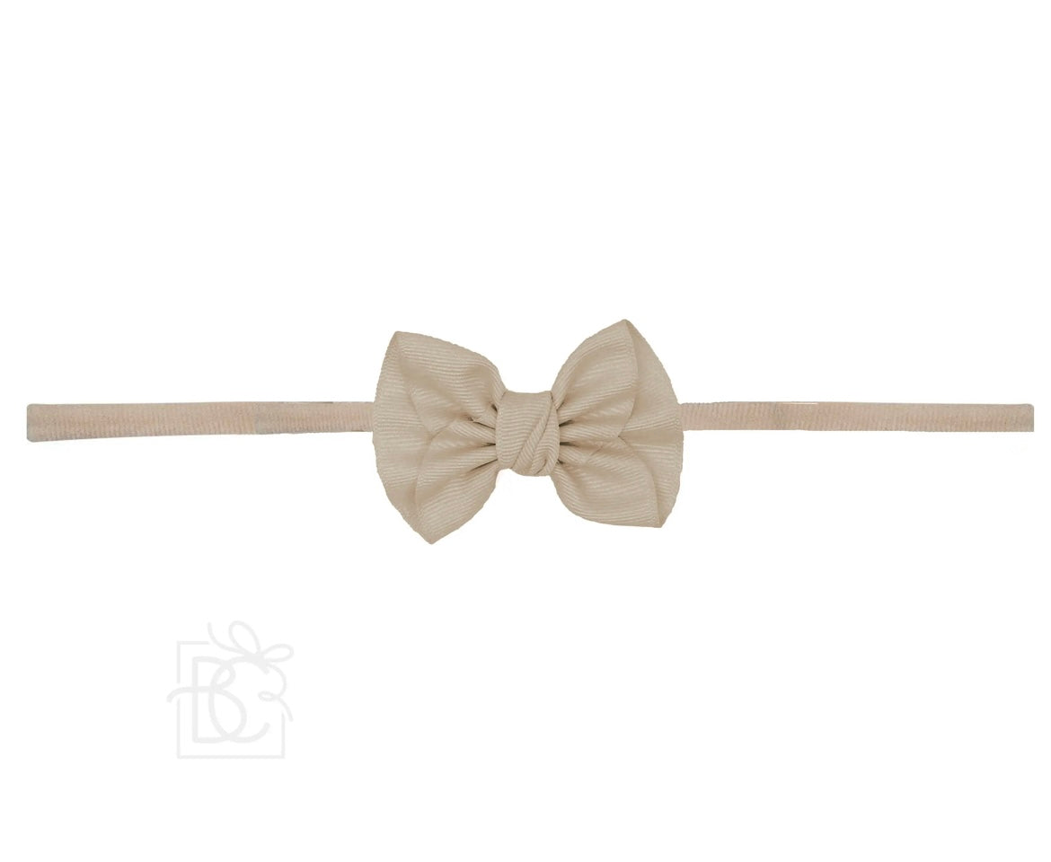 Pantyhose Headband W/ 2.5" Mini Anne Bow- 1/4” Band