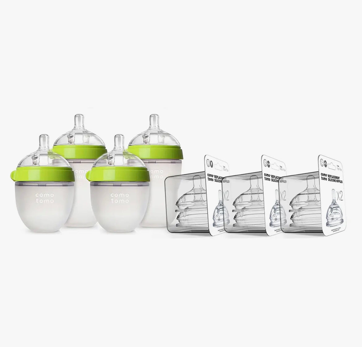 Comotomo Baby Bottle Bundle- Green