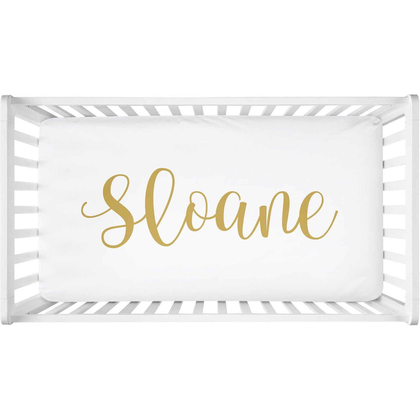 Sugar + Maple Personalized Crib Sheet | Centered Name